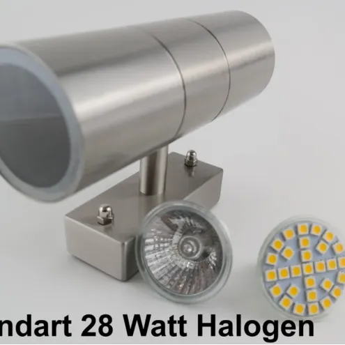 Edelstahl Wandspot (2-flammig)