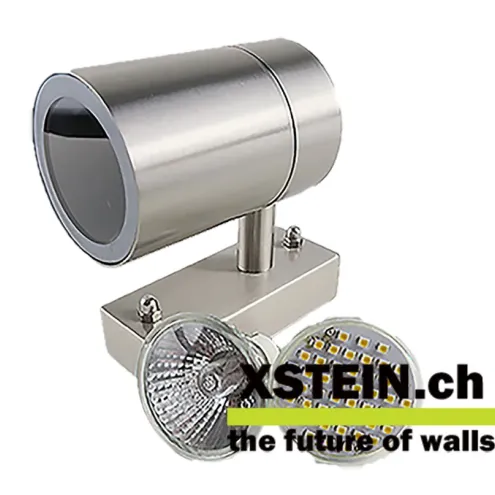 Edelstahl Wandspot (1-flammig)