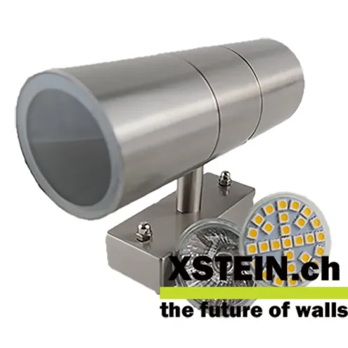 Edelstahl Wandspot (2-flammig)